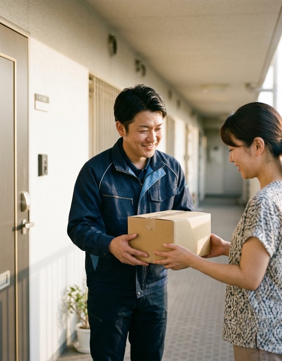 お客様へ荷物をお届けする様子