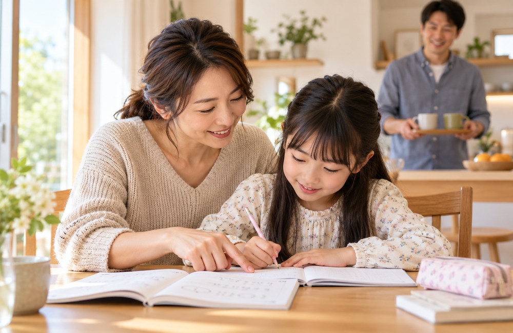教育資金を準備する子育て家庭のイメージ