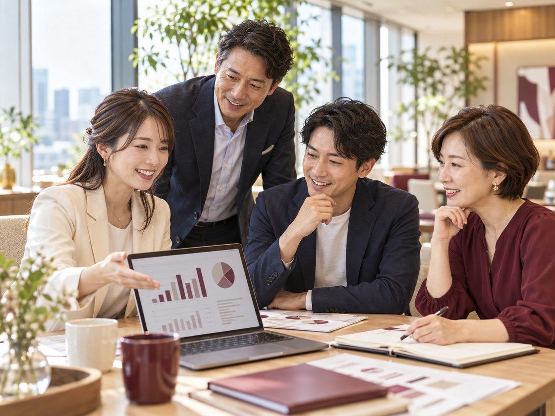 社員同士が協力して仕事に取り組むイメージ
