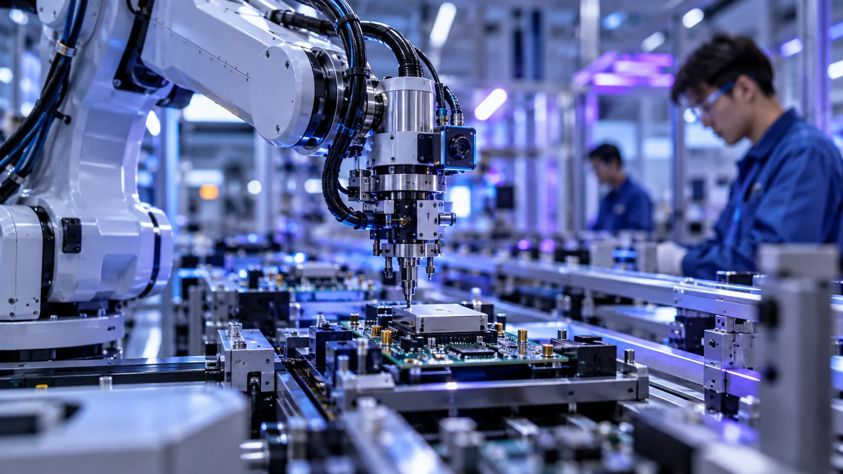 産業用ロボットによる製造工程