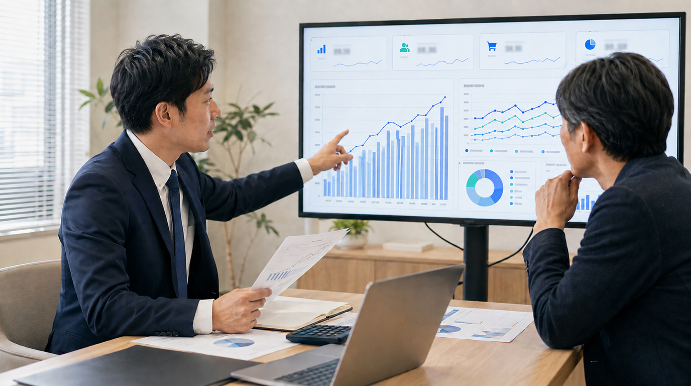 税務データとWEB施策を組み合わせて顧問先の成長を支援するイメージ