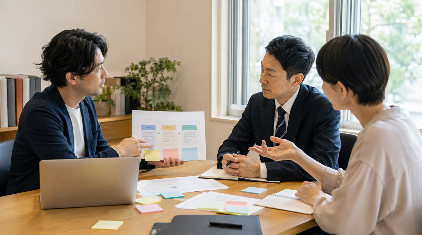 税理士事務所が専門パートナーと顧問先向けWEBサービスを計画するイメージ
