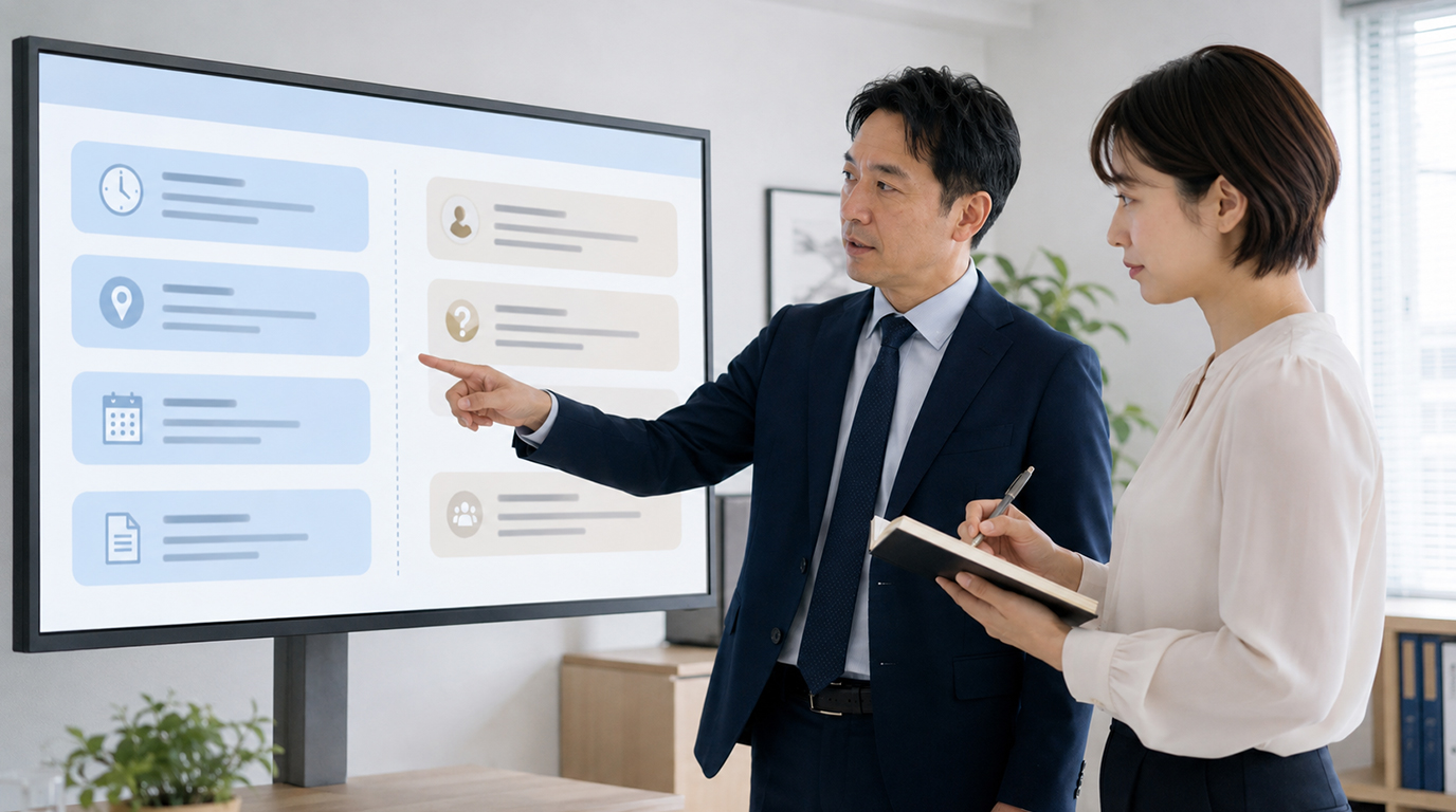 AIチャットボットの自動回答と税理士による有人対応の範囲を整理するイメージ